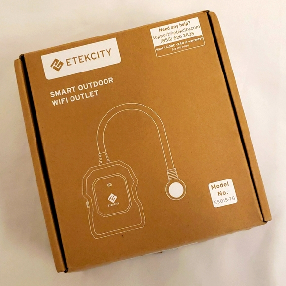 Etekcity Smart Outdoor Wi-Fi Outlet Black yellow - Picture 2 of 12